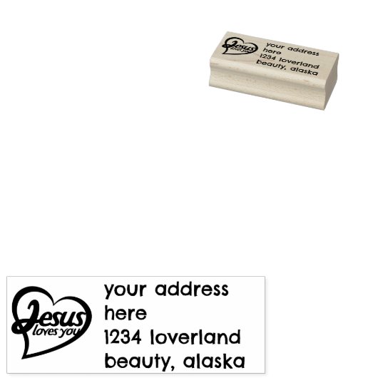 Jezus houdt van je 	rubberstempel (Gestempeld)