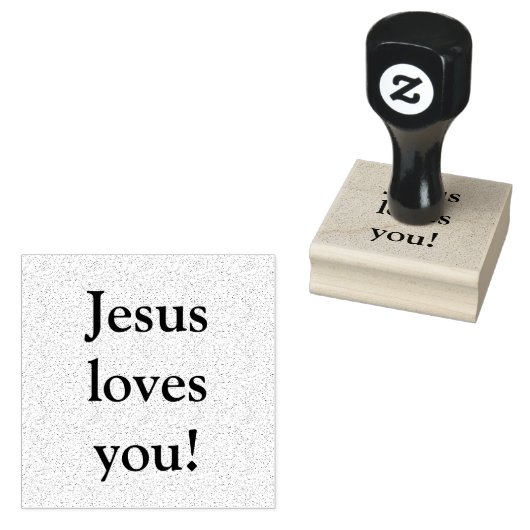 Jezus houdt van je! rubberstempel (Gestempeld)