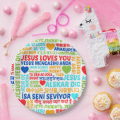 Jezus houdt van je talen papieren bordje (Feest)