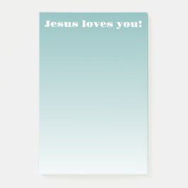 Jezus houdt van je! | teal ombre post-it® notes