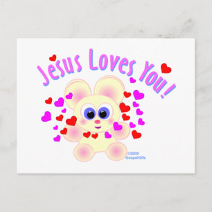 Jezus houdt van je teddybeer design briefkaart