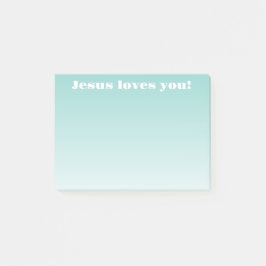Jezus houdt van je! | turquoise ombre post-it® notes
