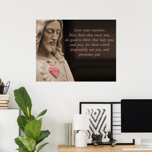 Jezus houdt van je vijanden poster (Thuiskantoor)