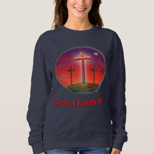 Jezus houdt van je vrouwen Christelijke kleding Trui