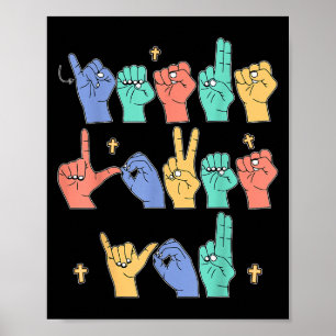 Jezus Houdt Van Jou Asl Christelijke Jezus Peuter Poster