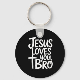 Jezus Houdt Van Jou Bro Christelijke Godsdienst Sleutelhanger