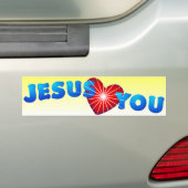 Jezus houdt van jou bumpersticker (Op auto)