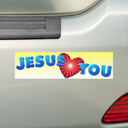 Jezus houdt van jou bumpersticker (Op auto)