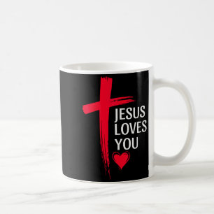 Jezus Houdt van Jou Christelijke Liefde Kruis Hart Koffiemok