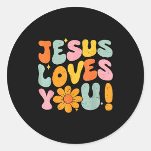 Jezus Houdt Van Jou Christelijke Tiener Meisje God Ronde Sticker