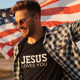 Jezus Houdt Van Jou Motiverende Typografie T-shirt