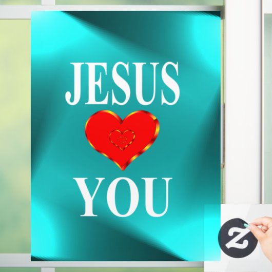 Jezus houdt van jou raamsticker (Huis)