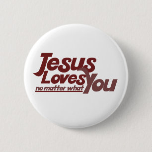 Jezus houdt van jou ronde button 5,7 cm