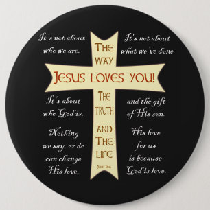 Jezus houdt van jou ronde button 6,0 cm
