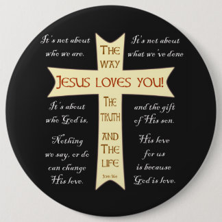 Jezus houdt van jou ronde button 6,0 cm