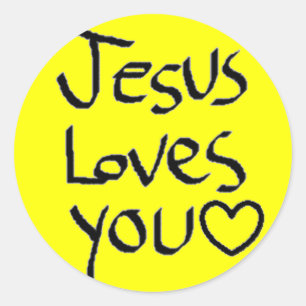 Jezus houdt van jou ronde sticker