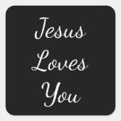 Jezus houdt van jou vierkante sticker (Voorkant)