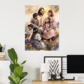 Jezus houdt van kinderen poster (Thuiskantoor)