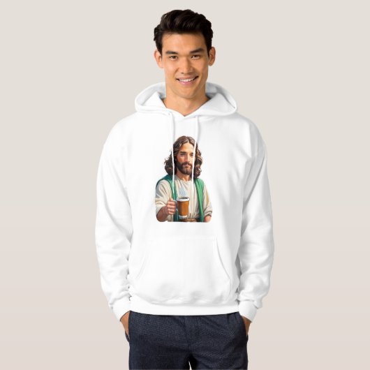Jezus houdt van koffie hoodie (Voorkant volledig)