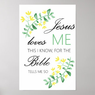 Jezus houdt van me - baby room poster