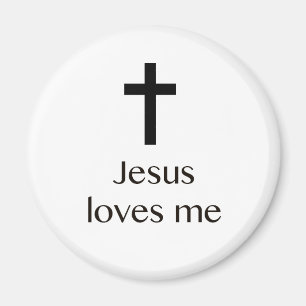 Jezus houdt van me Cross White Magnet Magneet