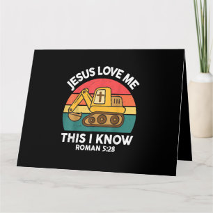 Jezus houdt van me Dit Ik ken graafmachine Christe Kaart