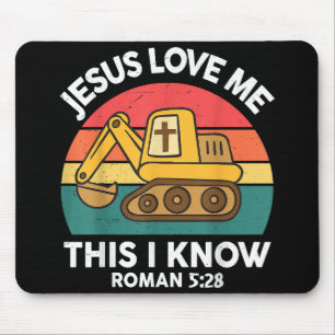 Jezus houdt van me Dit Ik ken graafmachine Christe Muismat