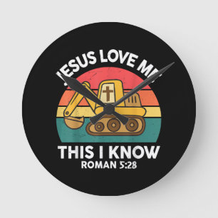 Jezus houdt van me Dit Ik ken graafmachine Christe Ronde Klok