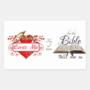 Jezus houdt van me, dit weet ik... rechthoekige sticker