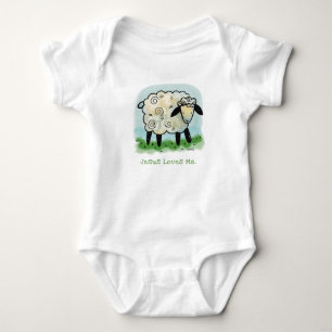 Jezus houdt van me, kleine lamb onsie romper