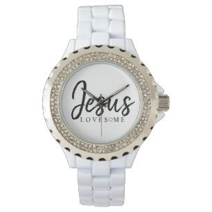 Jezus houdt van me met rood hart   horloge