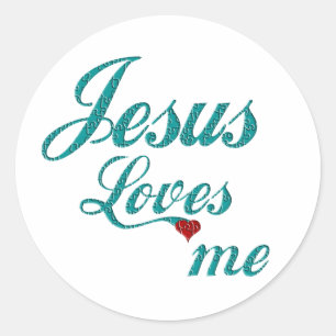 Jezus houdt van me ronde sticker