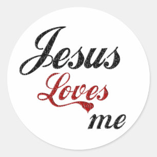 Jezus houdt van me ronde sticker