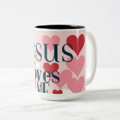 Jezus houdt van me tweekleurige koffiemok (Voorkant rechts)