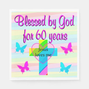 JEZUS HOUDT VAN MIJ 60E VERJAARDAG SERVETTEN