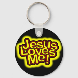 Jezus houdt van mij! Button Sleutelhanger