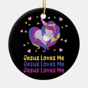 Jezus houdt van mij Christelijke bijbel regenboog Keramisch Ornament