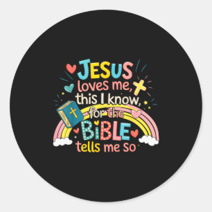 Jezus Houdt Van Mij Dit Weet Ik Jongens Kinderen P Ronde Sticker