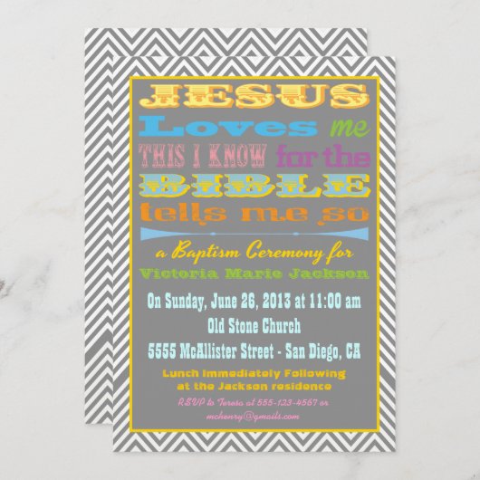 Jezus houdt van mij Doop/Uitnodiging tot doop Kaart (Voorkant / Achterkant)