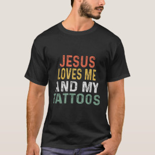 Jezus houdt van mij en mijn Tattoos retro Tattoo m T-shirt