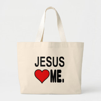Jezus houdt van mij Jezus geschenken Grote Tote Bag