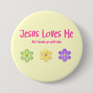 Jezus houdt van mij ronde button 7,6 cm