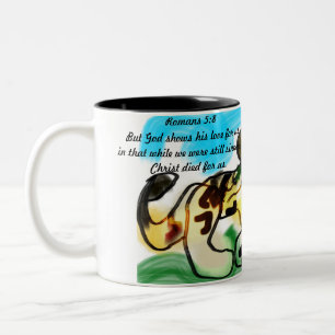 Jezus houdt van ons tweekleurige koffiemok