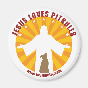 Jezus houdt van Pitbulls Magnet Magneet