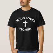 JEZUS HOUDT VAN TECHNO T-SHIRT (Voorkant)