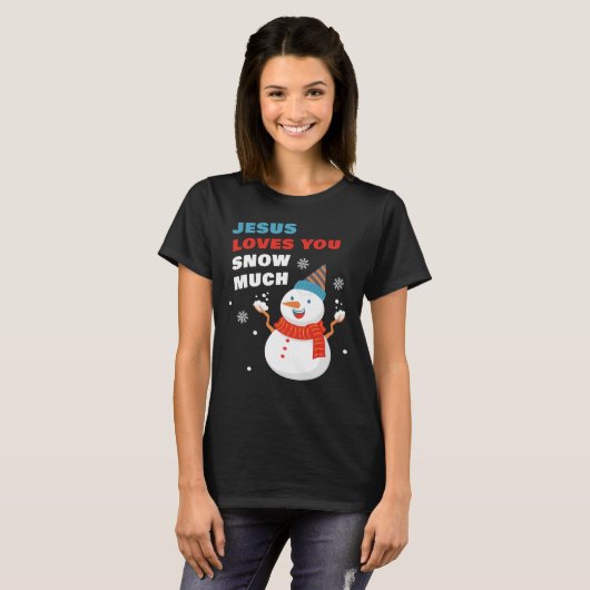 Jezus houdt van veel Christelijke kerst. T-shirt (Voorkant volledig)