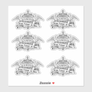 Jezus Ik vertrouw Engelen Religieuze AMDG Sticker