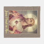 Jezus, ik vertrouw op het heilige hart fleece deken (Voorkant (Horizontaal))
