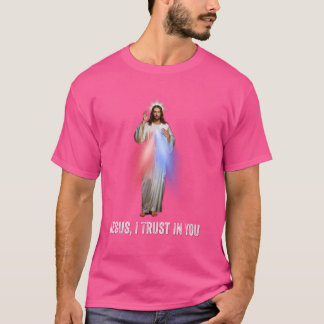 Jezus Ik Vertrouw Op U Boheemhartige Jezus Katholi T-shirt