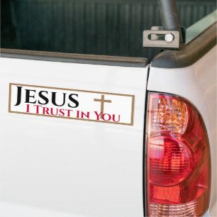Jezus ik vertrouw op U Bumpersticker